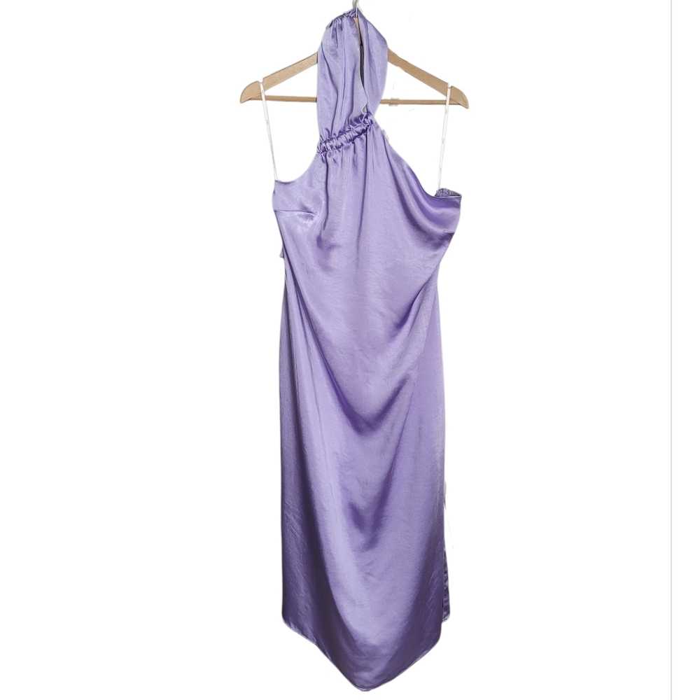 🆕️ Lulus Perfectly Sleek Lavender Satin Halter Slip Midi Dress - Picture 5 of 16